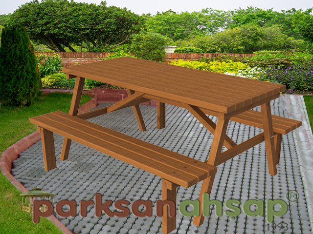 Piknik Masası (Ahşap Masa) 145(L)x170(W)x75(H)-70512